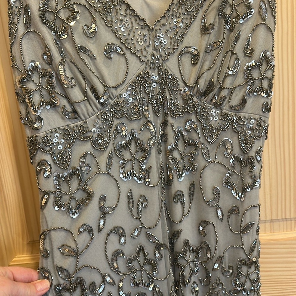 Pisarro Nights Gray Beaded Gown - Picture 10 of 13
